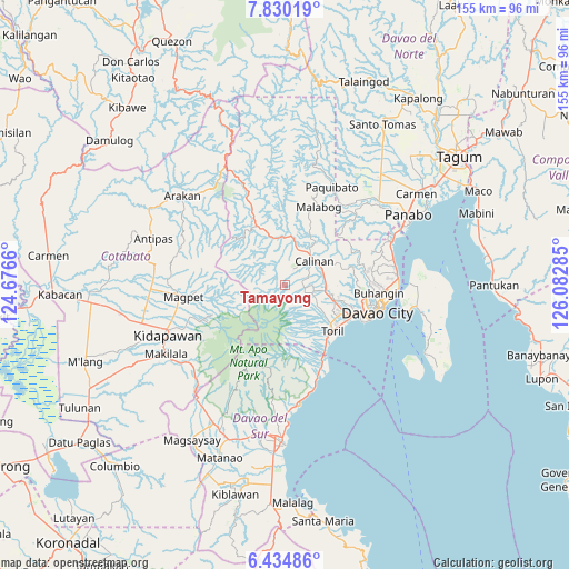 Tamayong on map