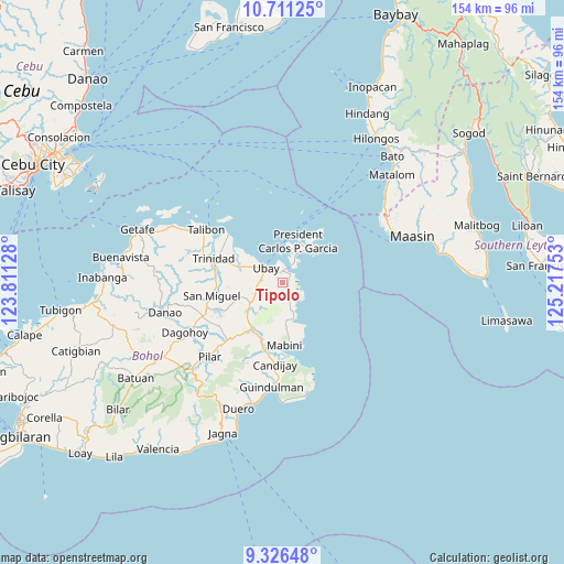 Tipolo on map