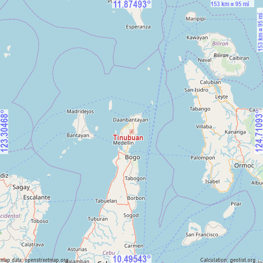 Tinubuan on map