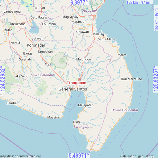 Tinagacan on map