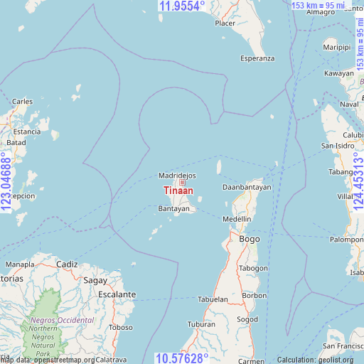 Tinaan on map