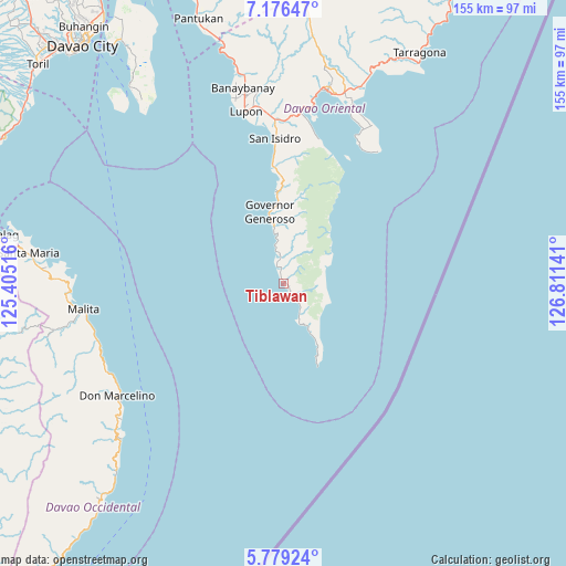 Tiblawan on map