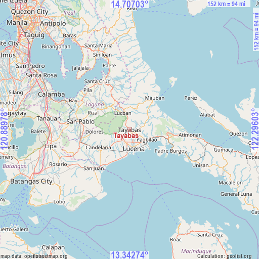 Tayabas on map