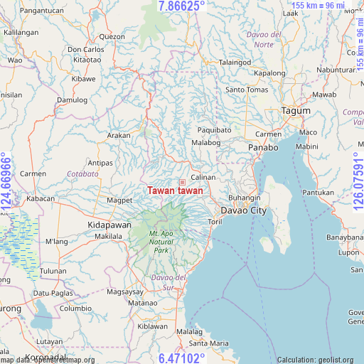 Tawan tawan on map