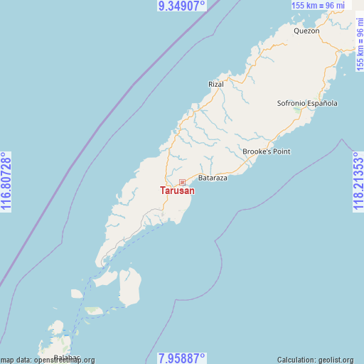 Tarusan on map