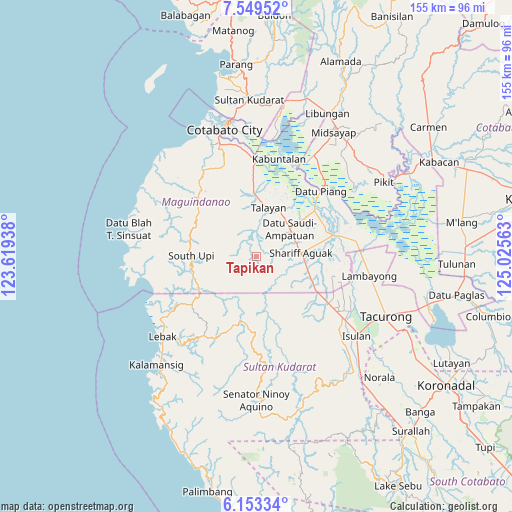 Tapikan on map