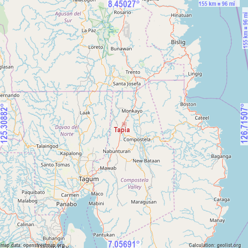 Tapia on map