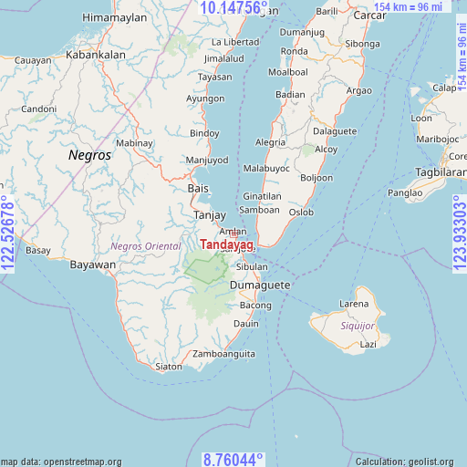 Tandayag on map