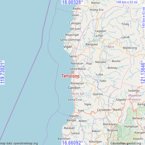 Tamorong on map