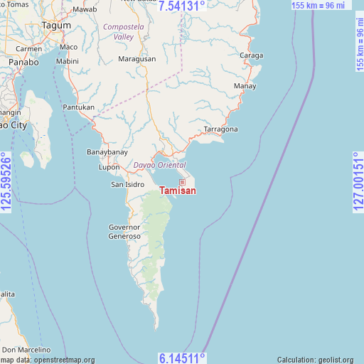 Tamisan on map