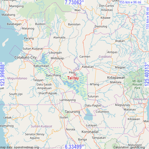 Talitay on map