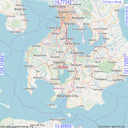 Talisay on map