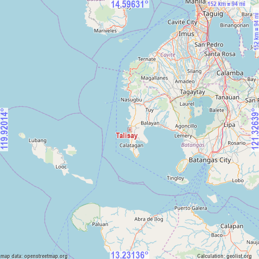 Talisay on map