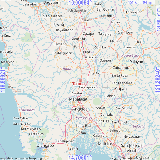Talaga on map