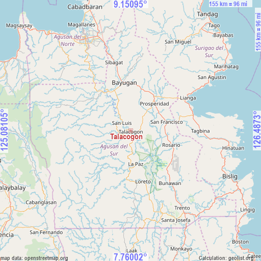 Talacogon on map