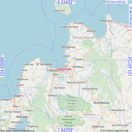 Tagoloan on map