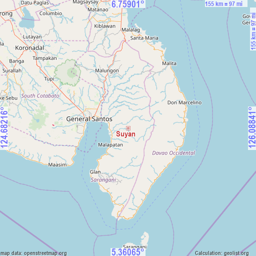 Suyan on map