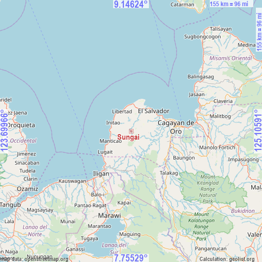 Sungai on map