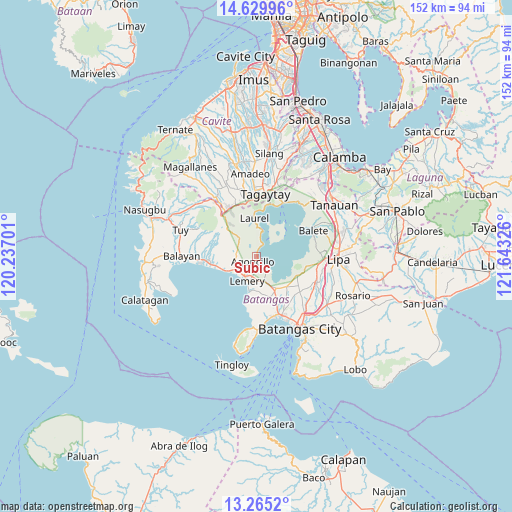 Subic on map