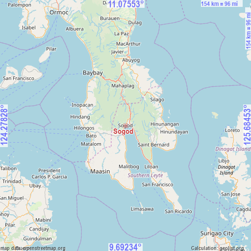 Sogod on map