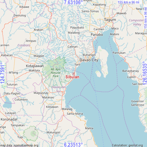 Sibulan on map
