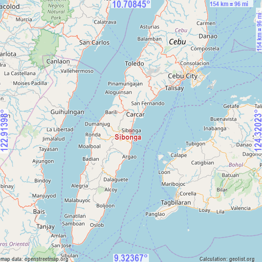 Sibonga on map