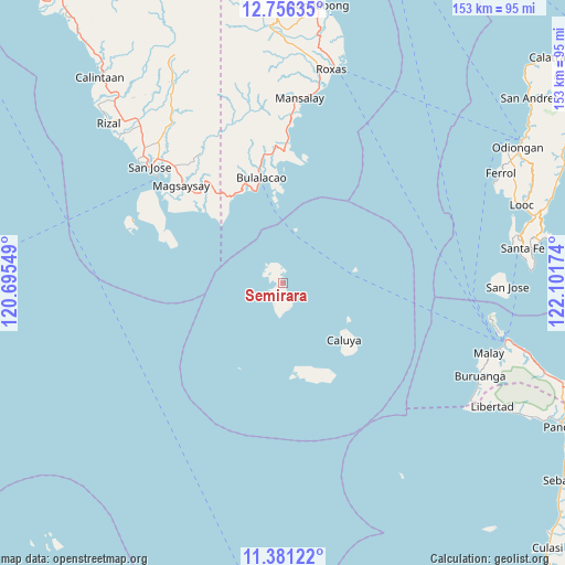 Semirara on map