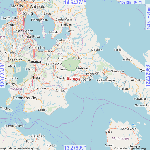 Sariaya on map