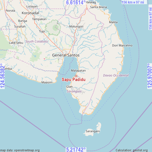 Sapu Padidu on map