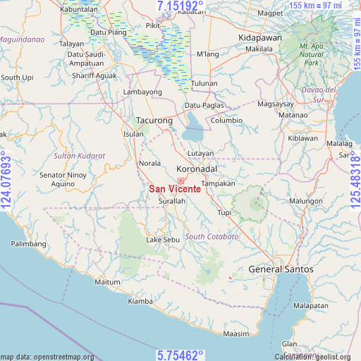 San Vicente on map