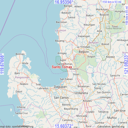 Santo Tomas on map