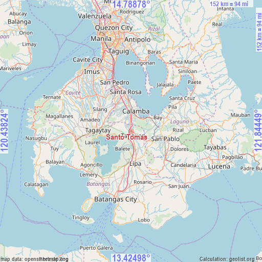 Santo Tomas on map