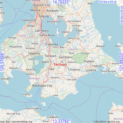 Santiago on map