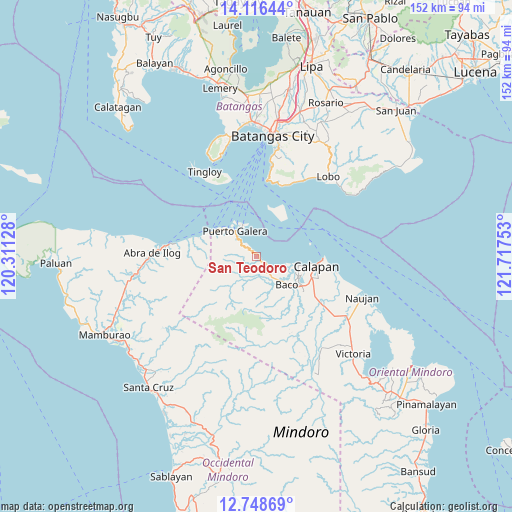 San Teodoro on map