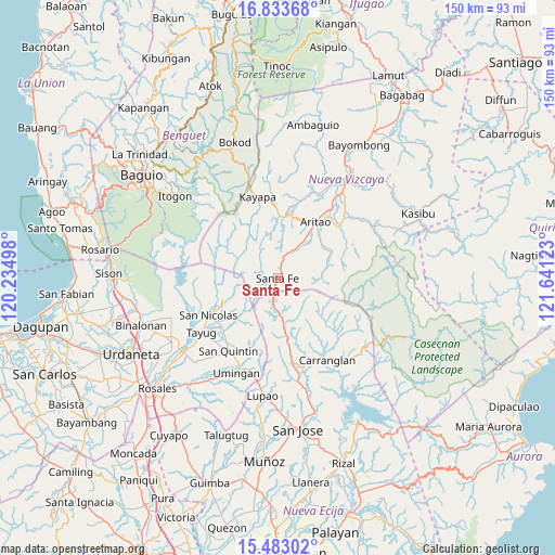 Santa Fe on map