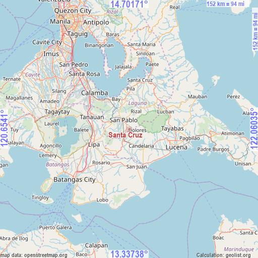 Santa Cruz on map