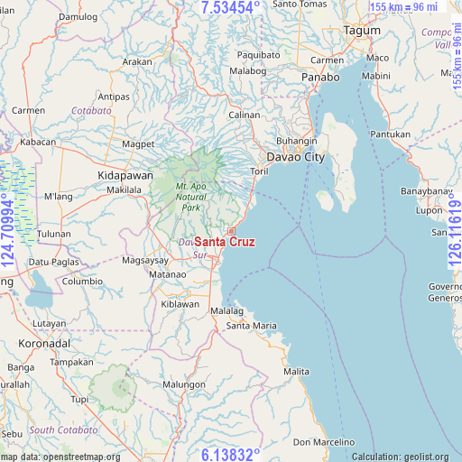 Santa Cruz on map