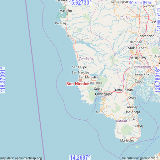 San Nicolas on map