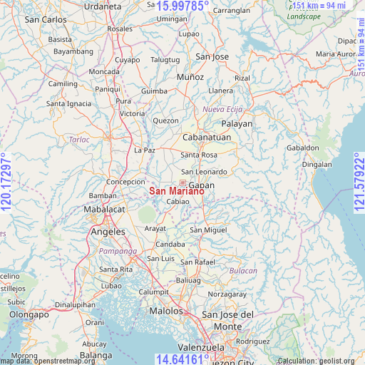 San Mariano on map