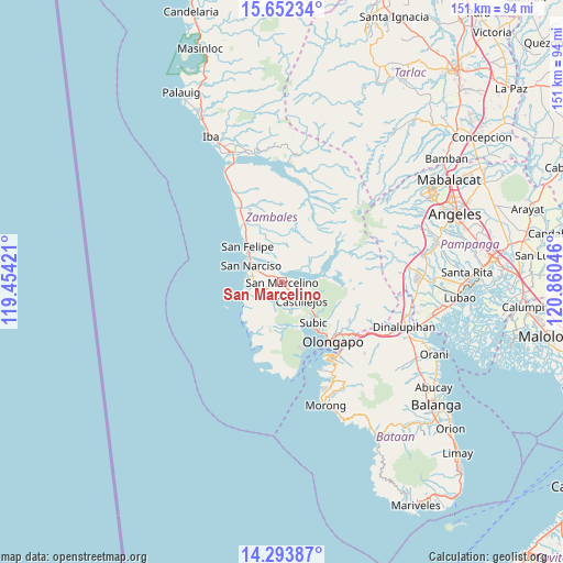 San Marcelino on map