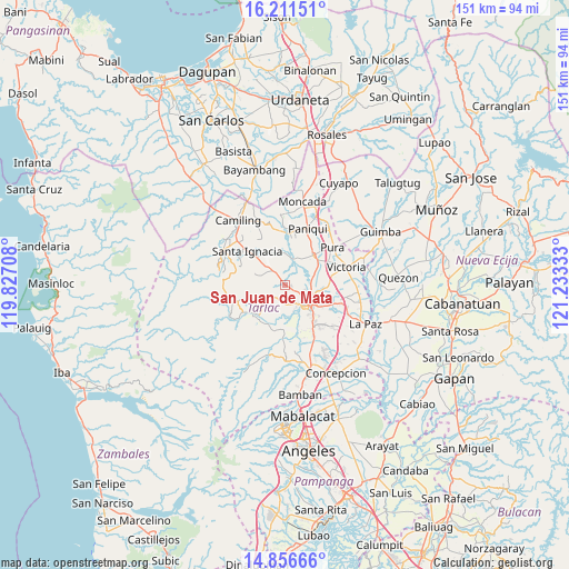 San Juan de Mata on map