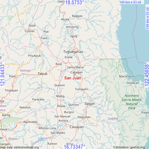 San Juan on map