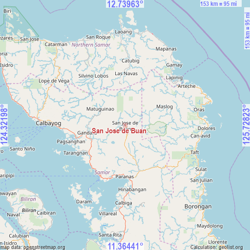 San Jose de Buan on map
