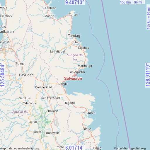 Salvacion on map