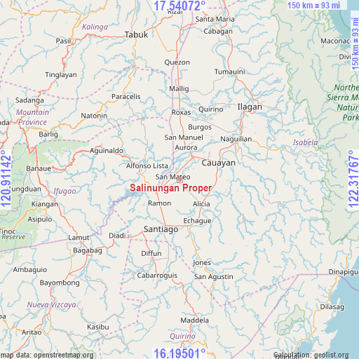 Salinungan Proper on map