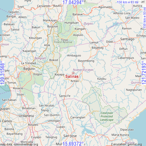 Salinas on map