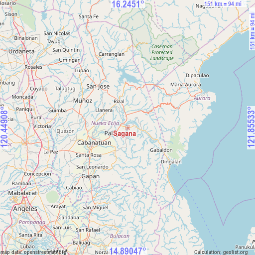Sagana on map