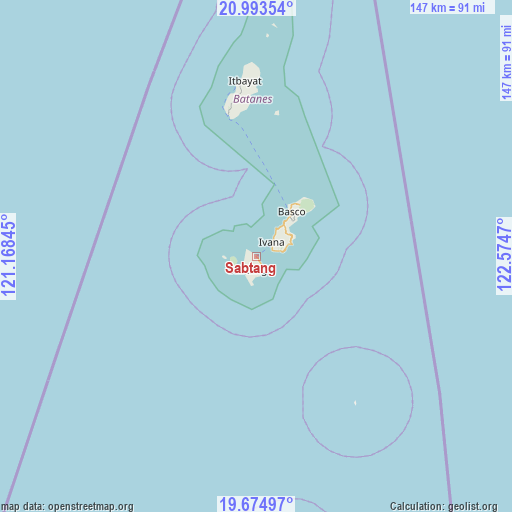 Sabtang on map