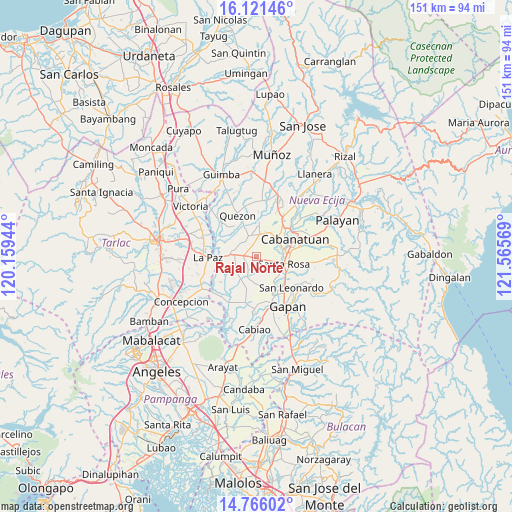 Rajal Norte on map