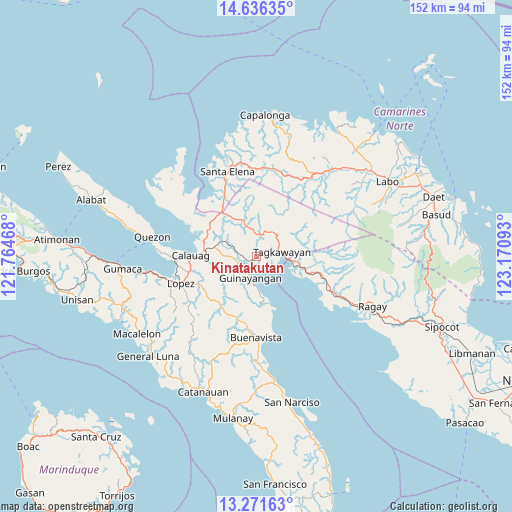 Kinatakutan on map